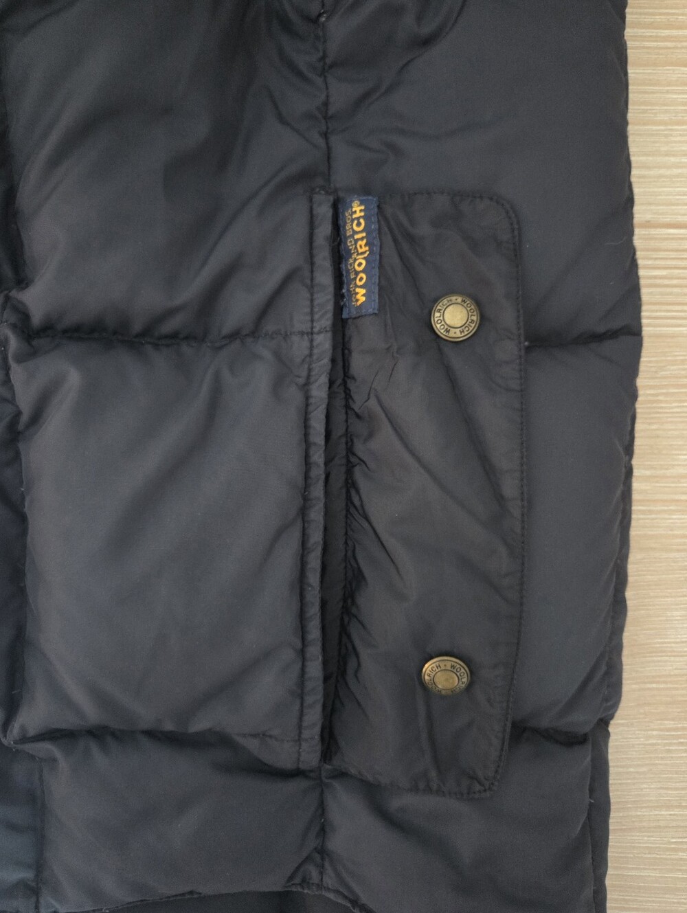 Vintage Woolrich Black Quilted Down Puffer Vest Jacket Mens Size Large - Picture 6 of 12